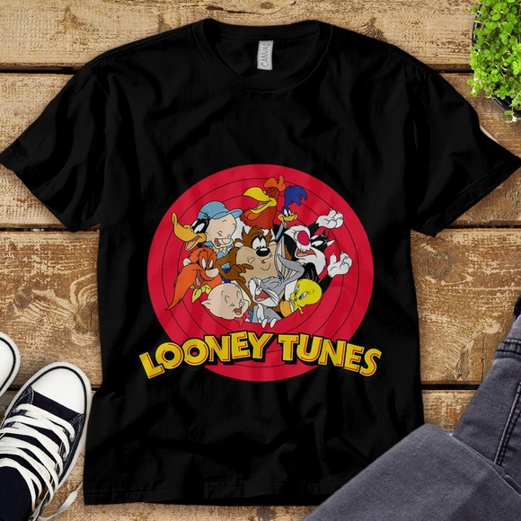 Looney Tunes Group Logo Cartoon Funny Unisex Tee Adult T-shirt Kid Shirt - Picture 1 of 2